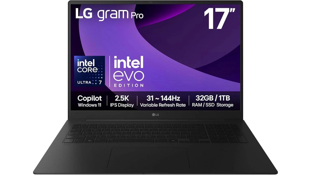2025 LG Gram Pro 17Z90TP-G.AD88A1 Laptop Model Launched in the UK featuring a 17-inch WQXGA screen and Arrow Lake Intel Processor