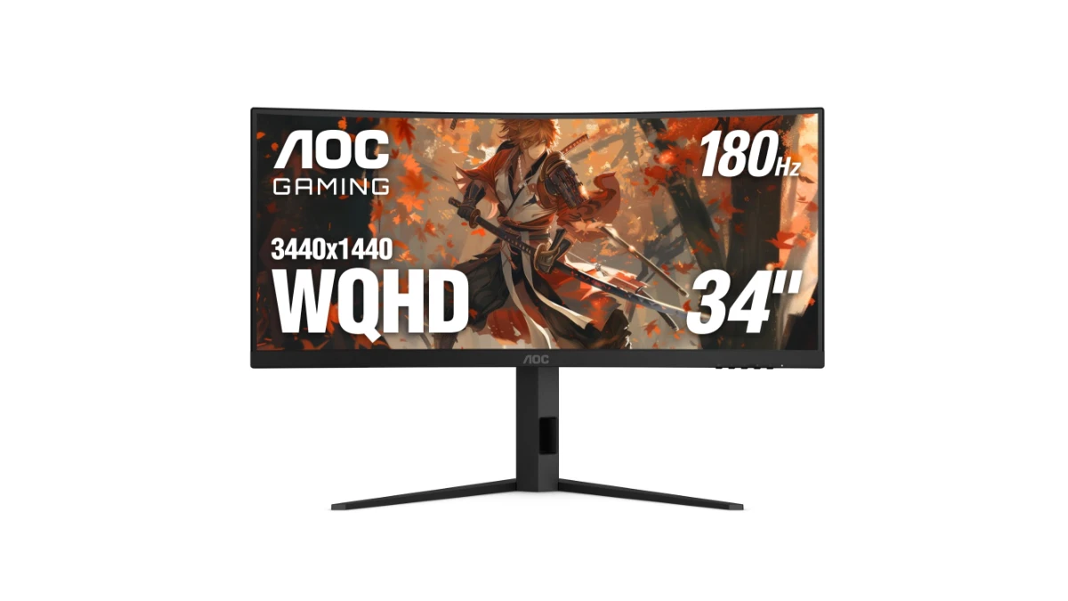 AOC CU34G4V 34″ Curved Ultrawide Gaming Monitor listed on Amazon US – 180Hz WQHD with AMD FreeSync Premium
